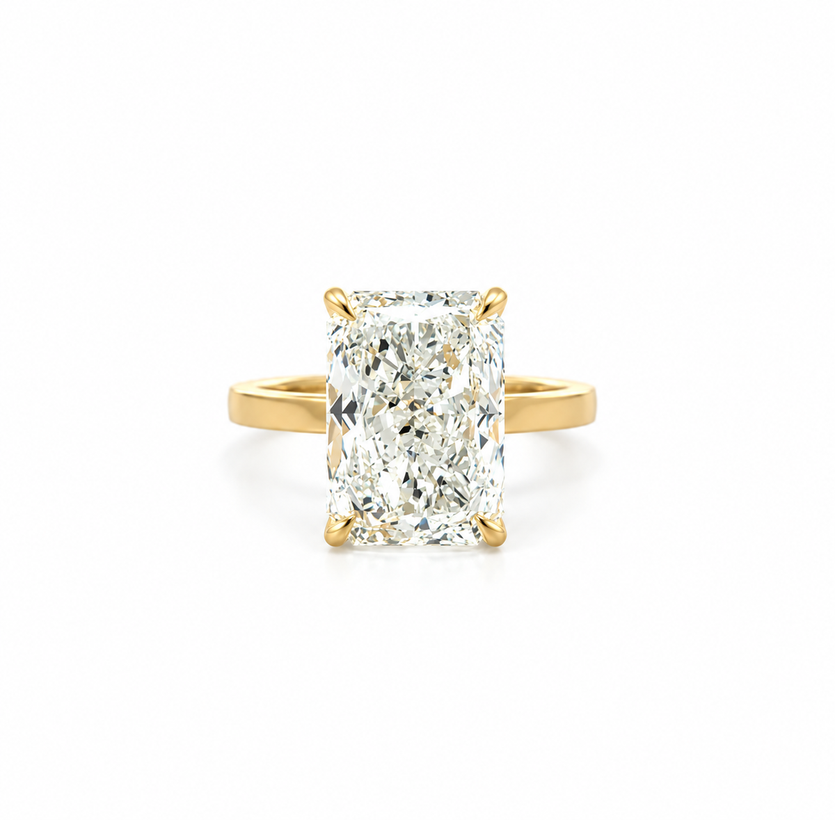 Radiant Cut Lab Diamond - 2MM Cigar Band - Available in 1.00ct - 10.00ct - Lab Engagement Ring