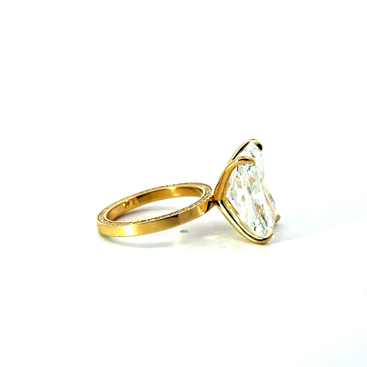 Radiant lab diamond engagement ring, 2mm cigar band – view 2 of 3