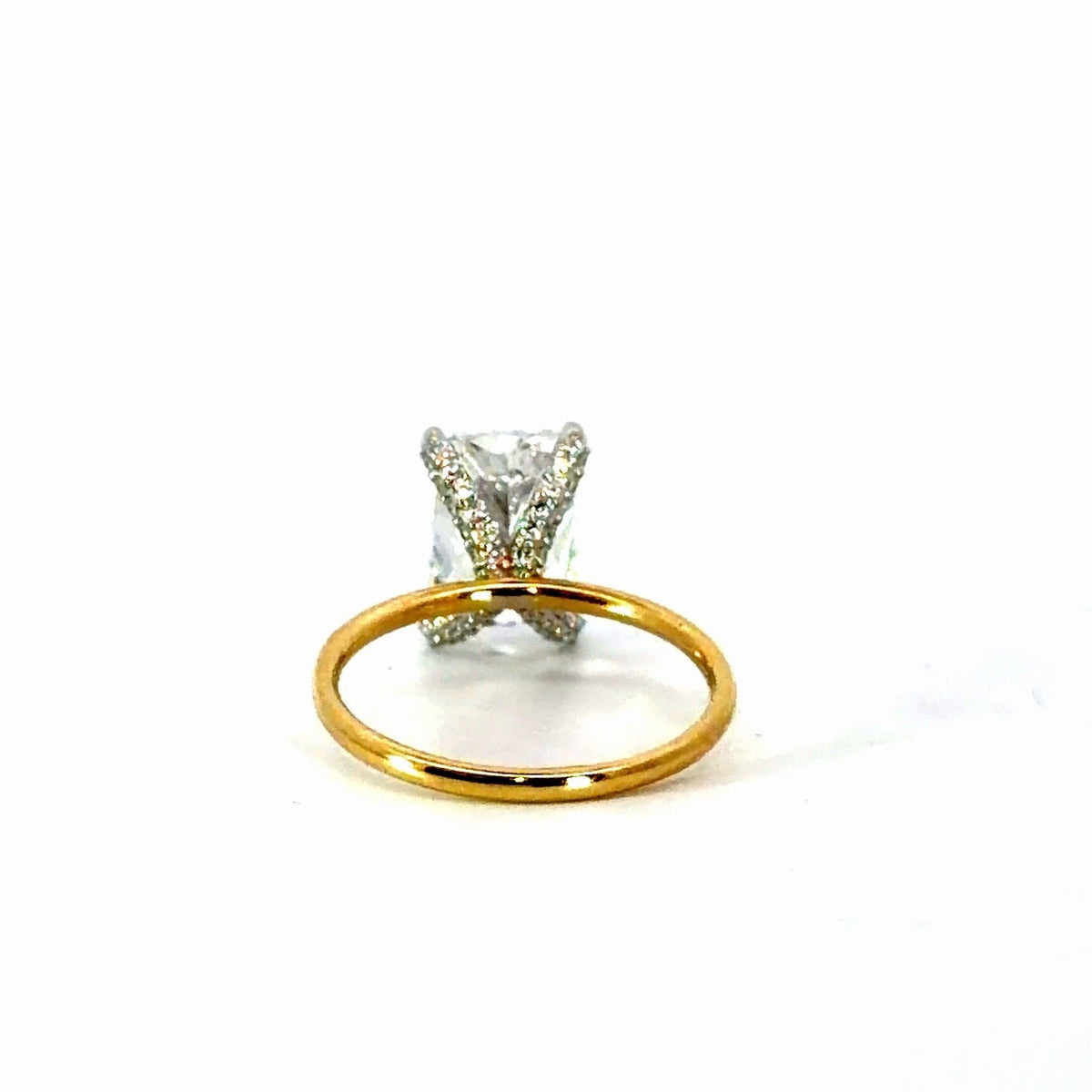Radiant Cut Lab Diamond - Classic 1.50mm Tube Solitaire & Diamond Prong Design - Available in 1.00ct - 7.00ct - Hidden