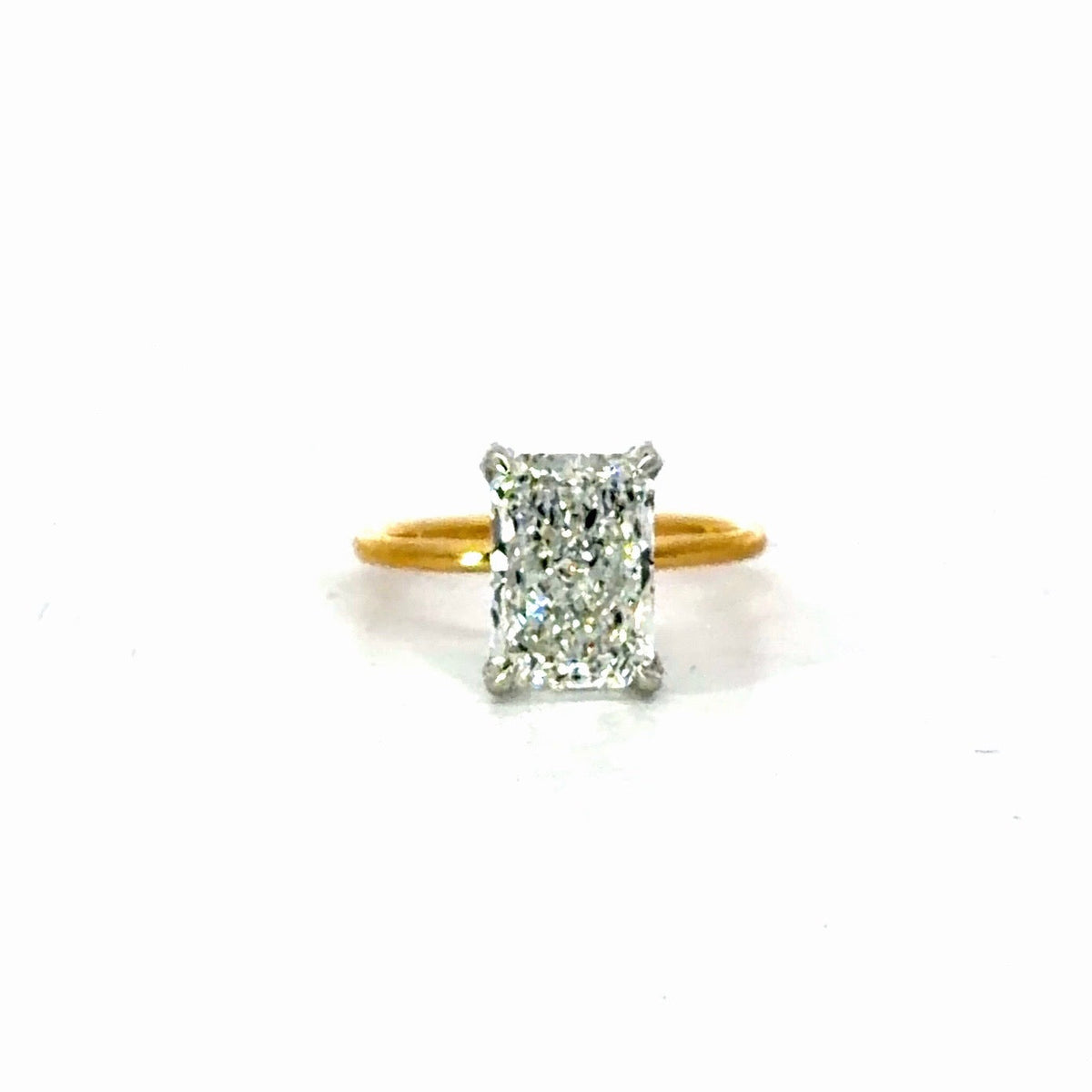 Radiant Cut Lab Diamond - Classic 1.50mm Tube Solitaire & Diamond Prong Design - Available in 1.00ct - 7.00ct - Hidden