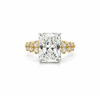 Radiant Cut Lab Diamond - Cluster Shank with Reverse Halo - Available in 1.00ct - 7.00ct - Lab Engagement Ring