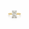 Radiant Cut Lab Diamond Engagement Ring | 1.80MM Tube Shank | Cathedral | Petal Prongs - Lab Engagement Ring