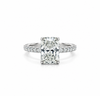 Radiant lab diamond engagement ring, italian pave with reverse halo – view 1 of 5
