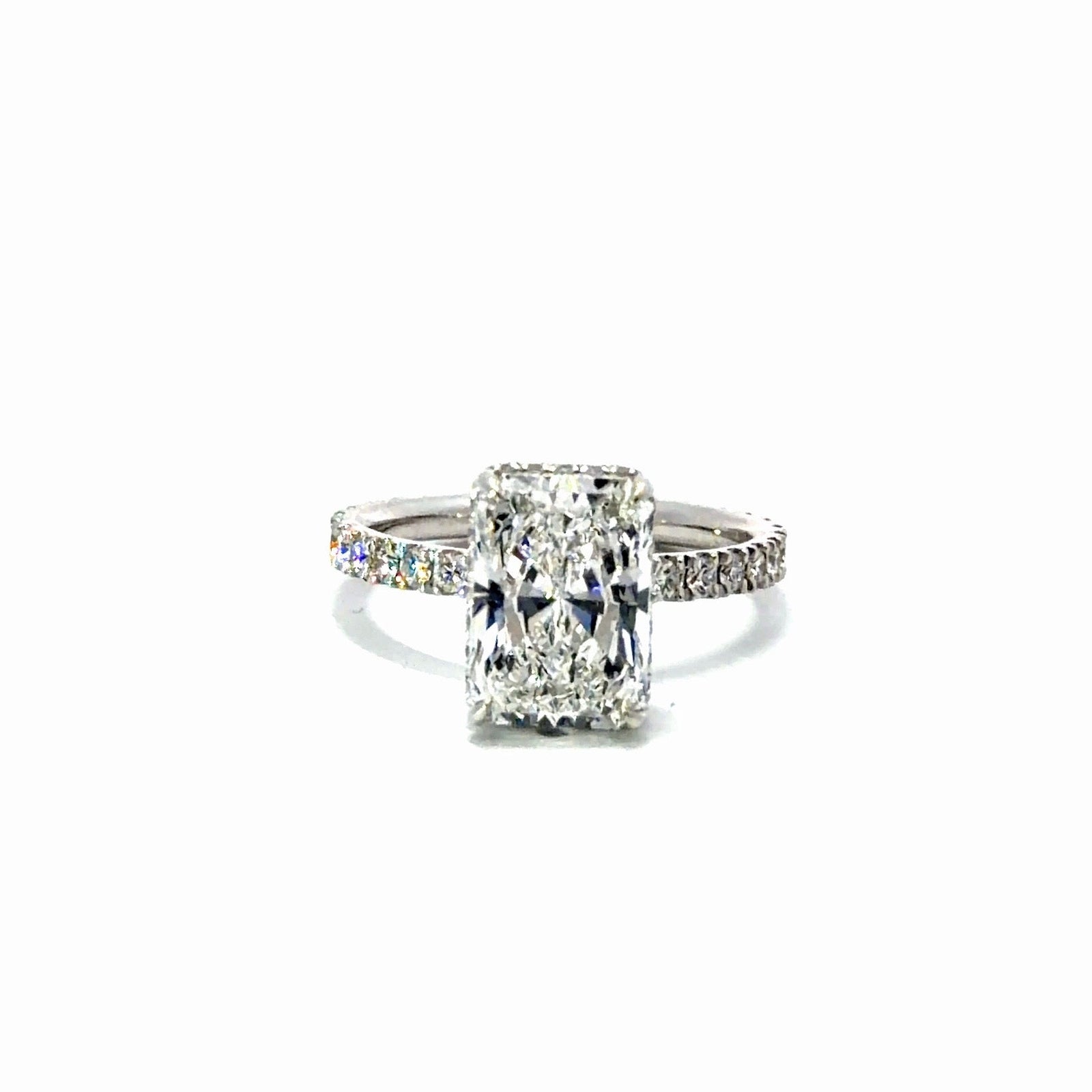 Radiant Cut Lab Diamond - Reverse Halo- Available in 1.00ct - 7.00ct - Lab Engagement Ring