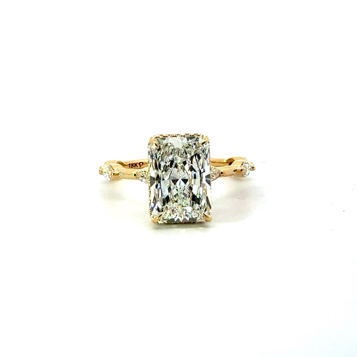 Radiant Cut Lab Diamond - Marquise with Reverse Halo- Available in 1.00ct - 7.00ct - Lab Engagement Ring