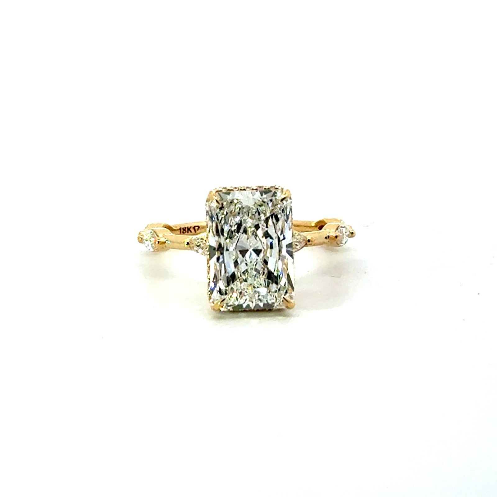 Radiant Cut Lab Diamond - Marquise with Reverse Halo- Available in 1.00ct - 7.00ct - Lab Engagement Ring