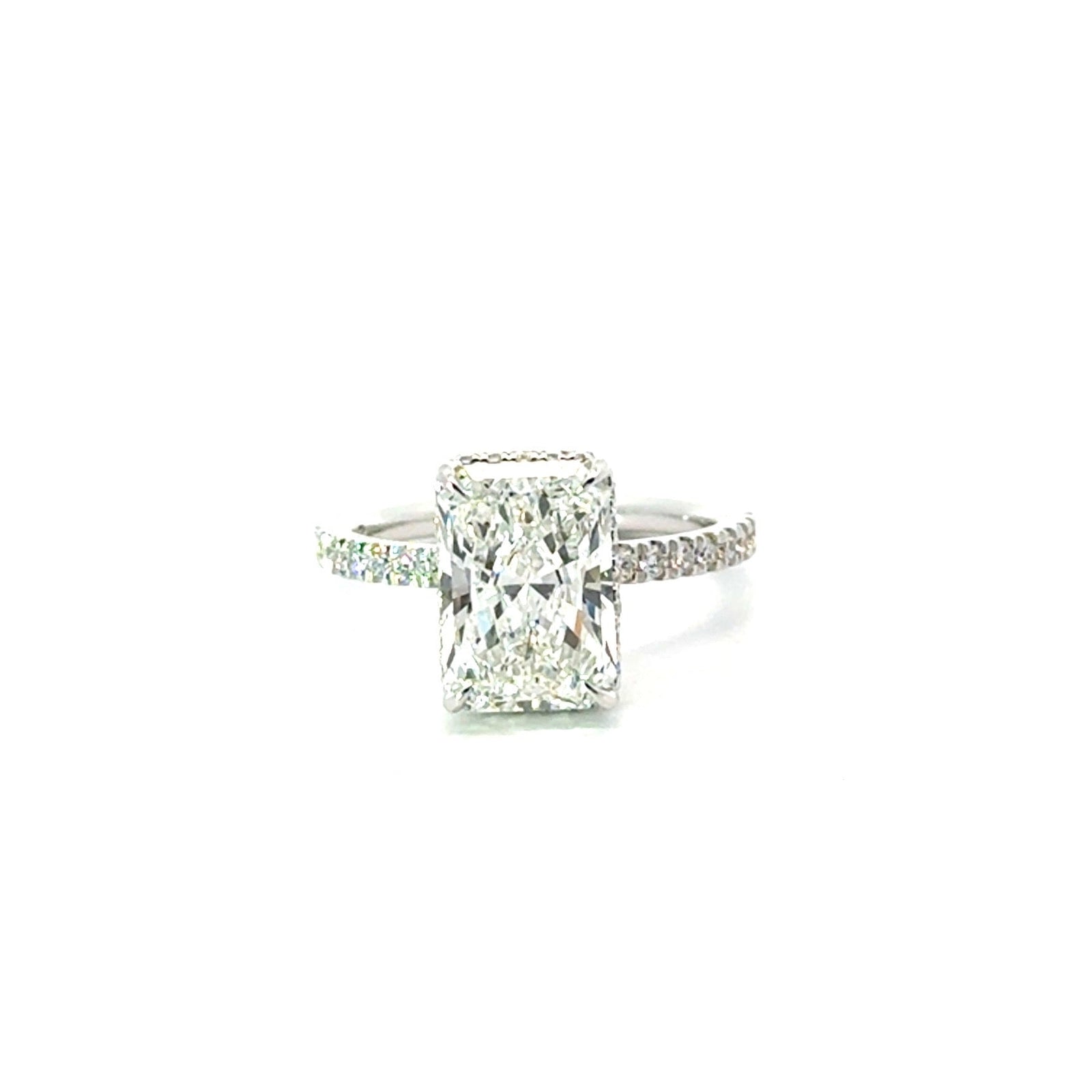 Radiant Cut Lab Diamond - Reverse Halo - Available in 1.00ct - 7.00ct - Hidden Halo Reverse Halo Lab Diamonds