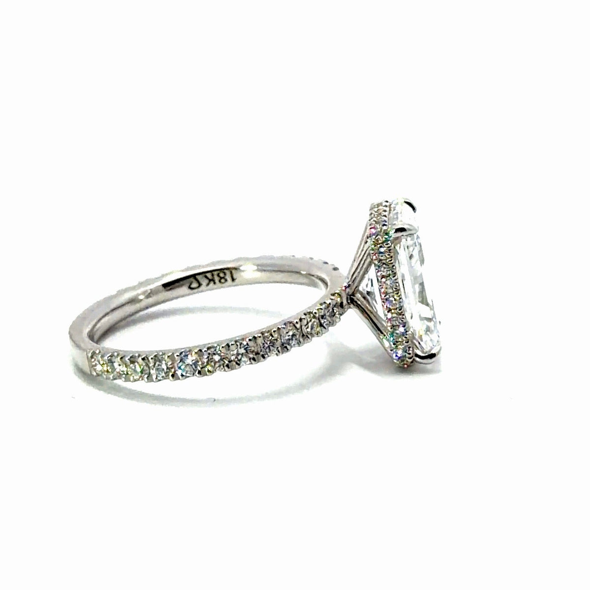 Radiant Cut Lab Diamond - Reverse Halo- Available in 1.00ct - 7.00ct - Lab Engagement Ring