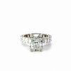Radiant cut lab-grown diamond engagement ring with reverse halo and radiant eternity band – view 3 of 4