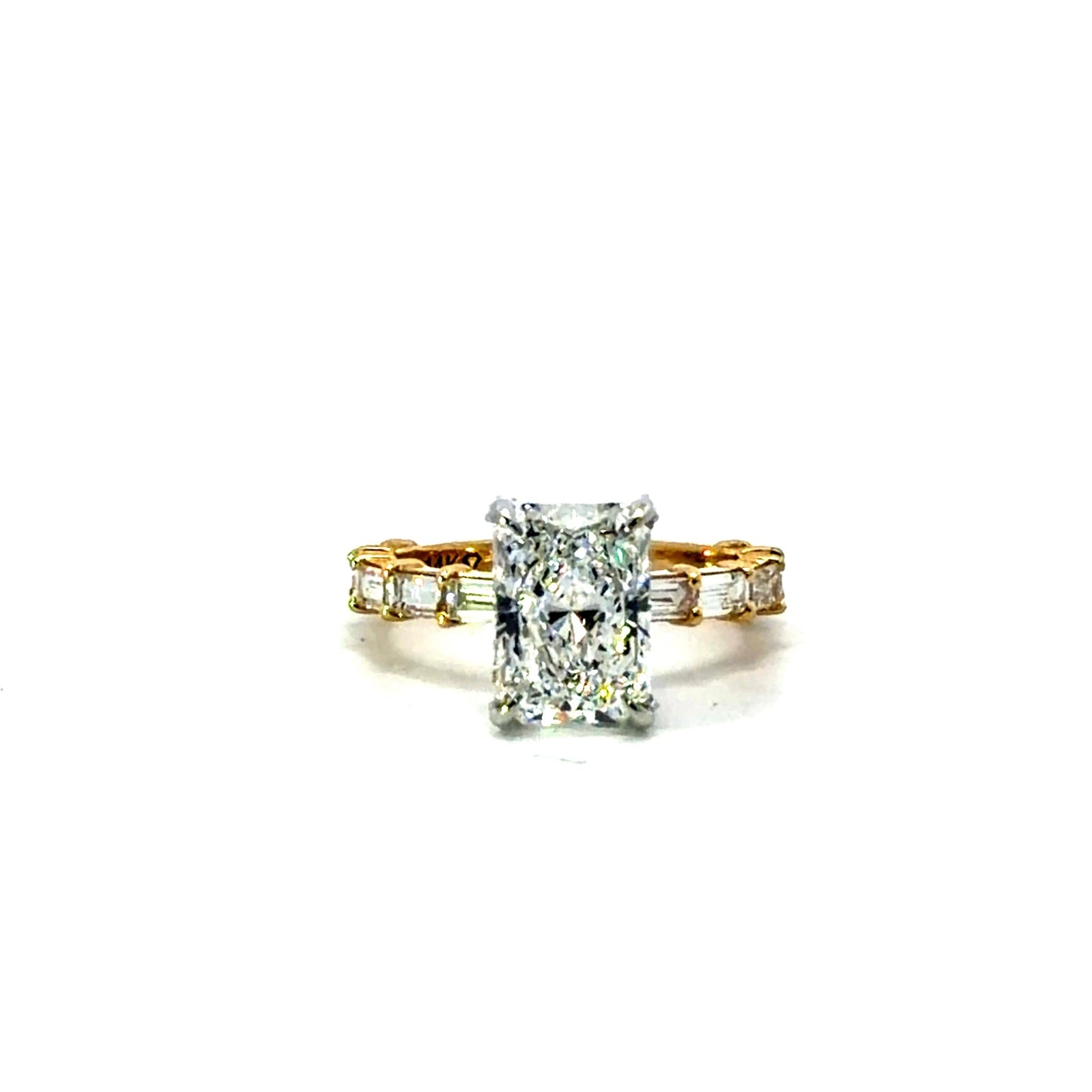 Radiant Cut Lab Diamond- Rotated Radiant Shank - Available in 1.00ct - 7.00ct - Lab Engagement Ring