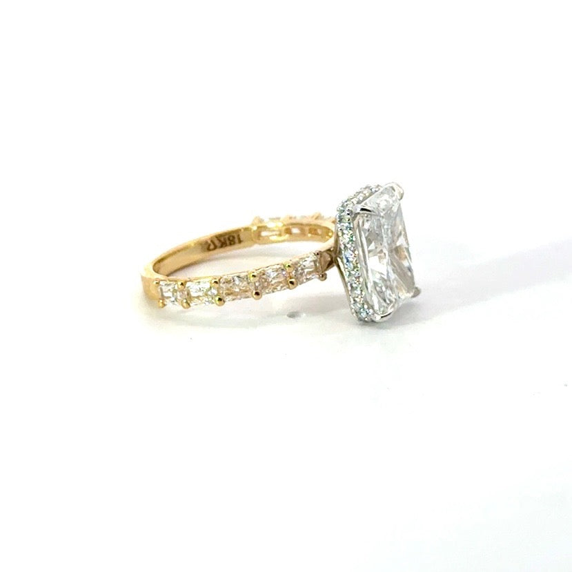 Radiant Cut Lab Diamond- Rotated Radiant Shank - Available in 1.00ct - 7.00ct - Lab Engagement Ring