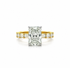Radiant lab diamond engagement ring, straight baguette shank – view 1 of 3