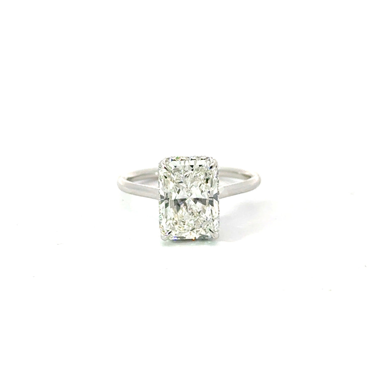 Radiant Cut Lab Diamond- Wrap Around Reverse Halo - Available in 1.00ct - 7.00ct - Hidden Halo Reverse Halo Natural