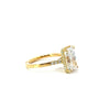 Radiant natural diamond engagement ring, 1/4 diamond shank with reverse halo – view 2 of 3