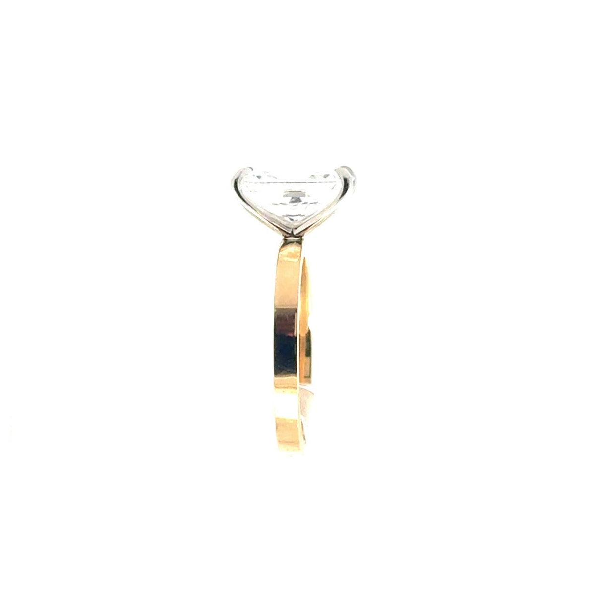 Radiant natural diamond engagement ring, 2mm cigar band – view 3 of 3