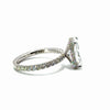Radiant natural diamond engagement ring, italian pave with reverse halo – view 4 of 5