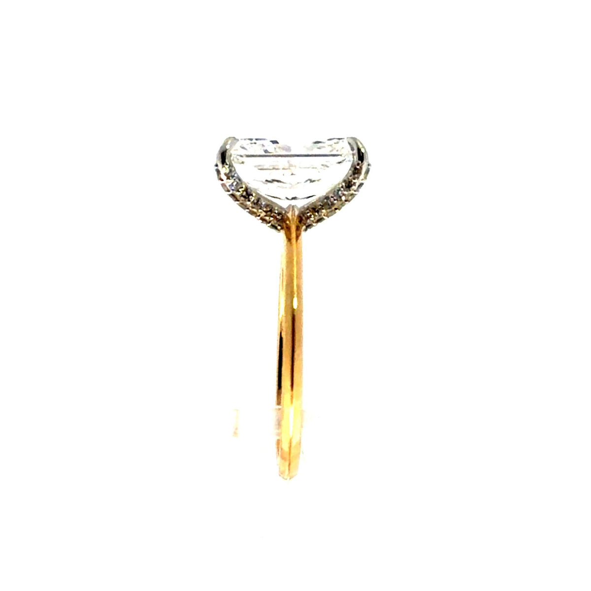 Radiant natural diamond engagement ring, knife edge design – view 3 of 3