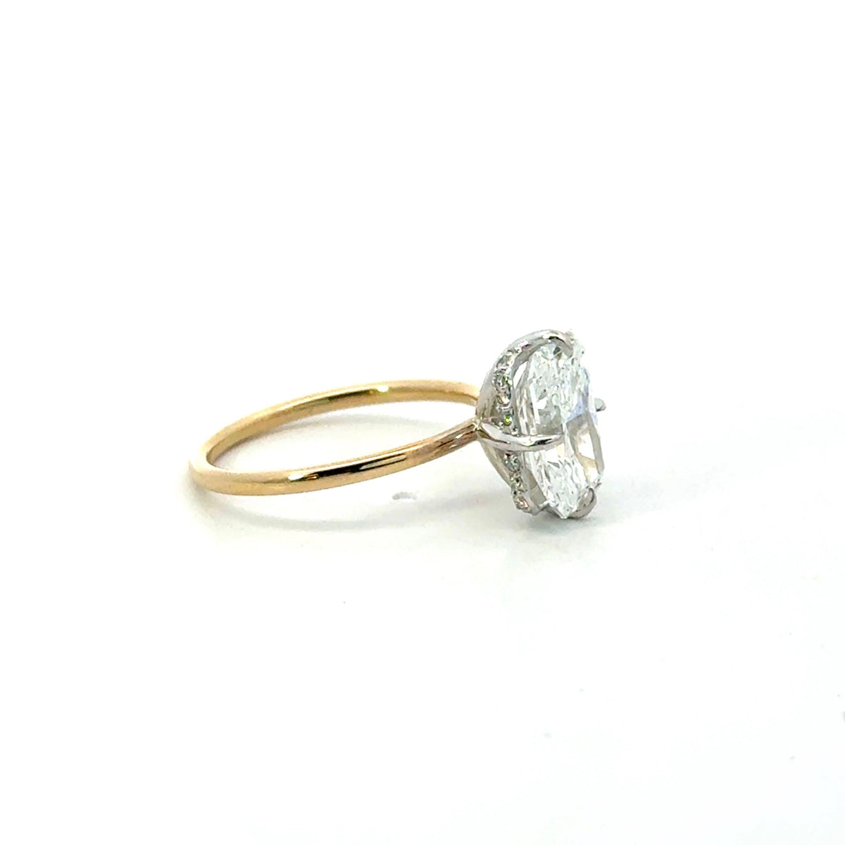 Radiant natural diamond engagement ring, rotated claws – view 2 of 3