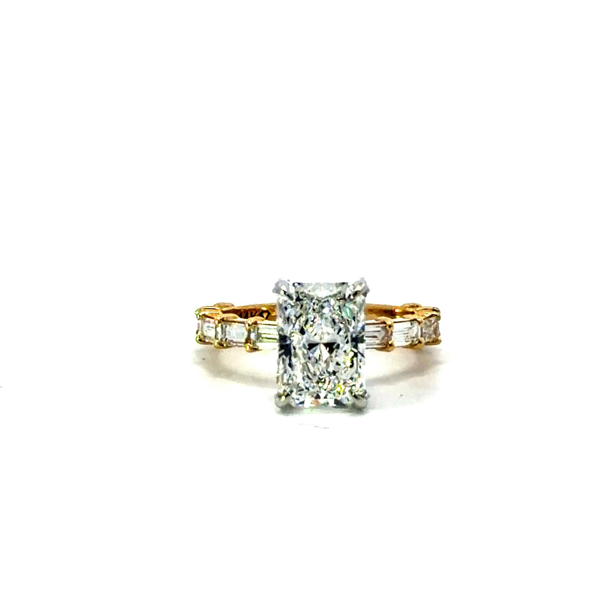 Radiant natural diamond engagement ring, rotated radiant shank – view 1 of 3