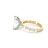 Radiant natural diamond engagement ring, straight baguette shank – view 2 of 3