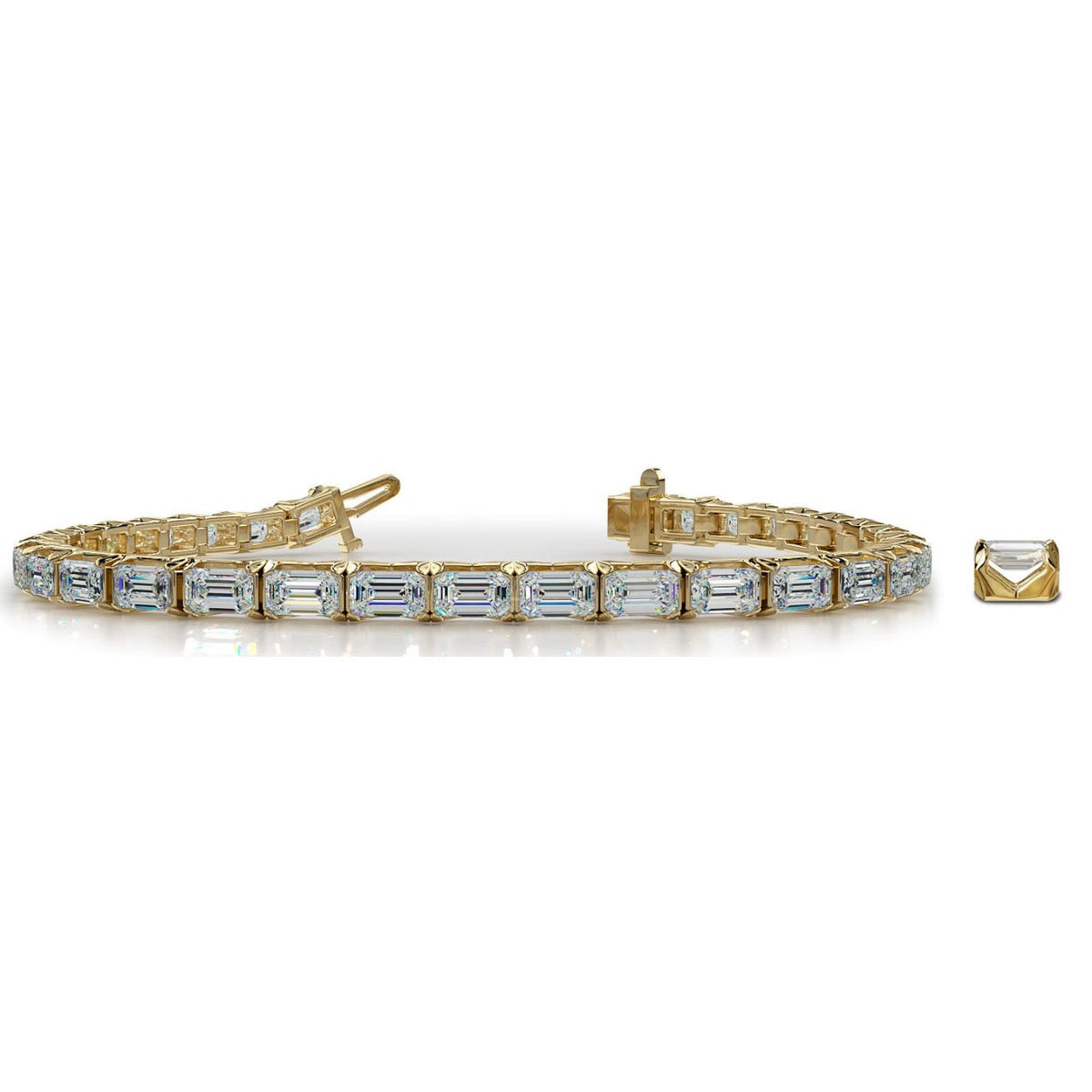 Rotated Emerald Cut Diamond Bracelet – view 2 of 2