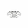Rotated emerald cut natural diamond engagement ring, 2mm knife-edge floating design – view 2 of 4