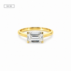 Rotated emerald cut natural diamond engagement ring, 2mm knife-edge floating design – view 1 of 4