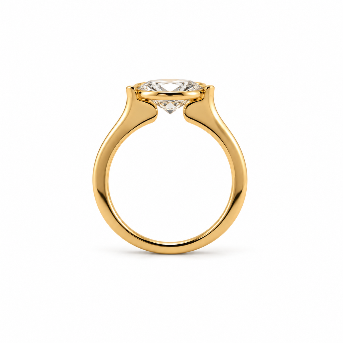 Rotated marquise natural diamond engagement ring, 2mm knife-edge floating design – view 5 of 5