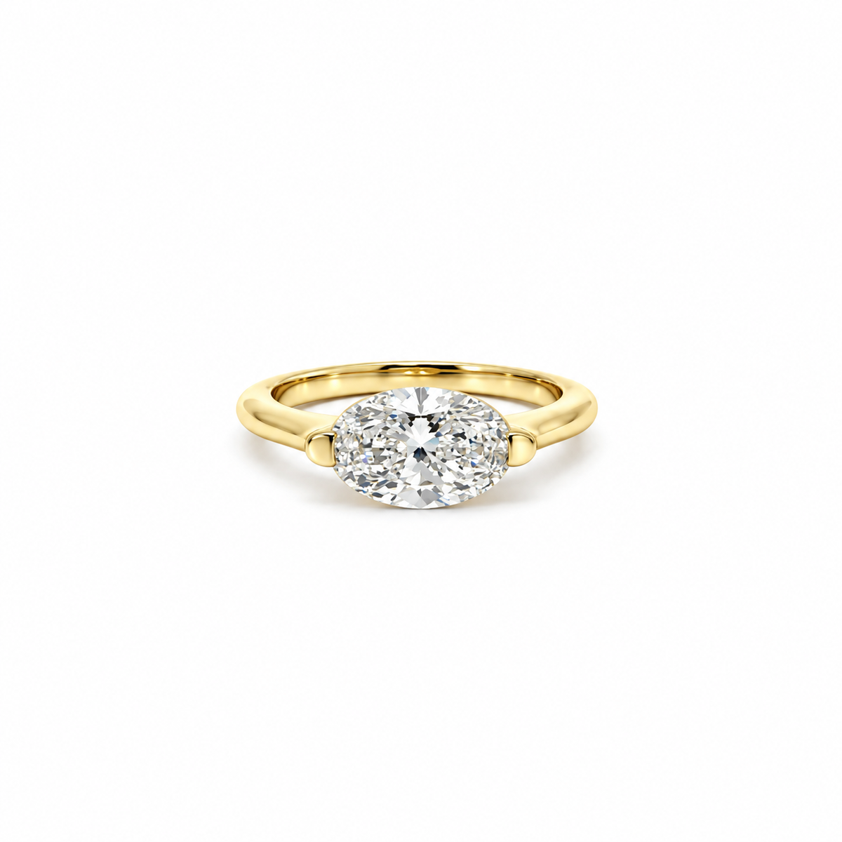 Rotated Oval Cut Lab Diamond | 2MM Knife-Edge Floating Design | 1.00ct to 7.00ct - Engagement Ring
