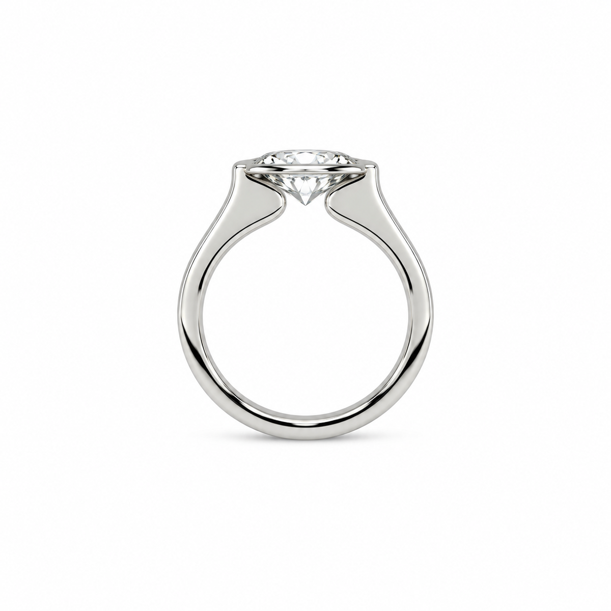 Rotated Oval Cut Lab Diamond | 2MM Knife-Edge Floating Design | 1.00ct to 7.00ct - Engagement Ring