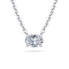 Rotated Oval Cut Pendant - Available in.25- 2.00ct - Lab / Natural Necklace