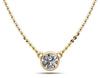 Simply Solitaire Bezel Set Diamond Pendant - Choice of Lab or Natural Diamonds -.25ct to 1.00ct - Lab Natural Necklace