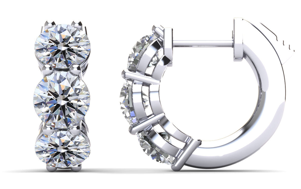 Round Brilliant 6-Diamond Huggies – view 2 of 3