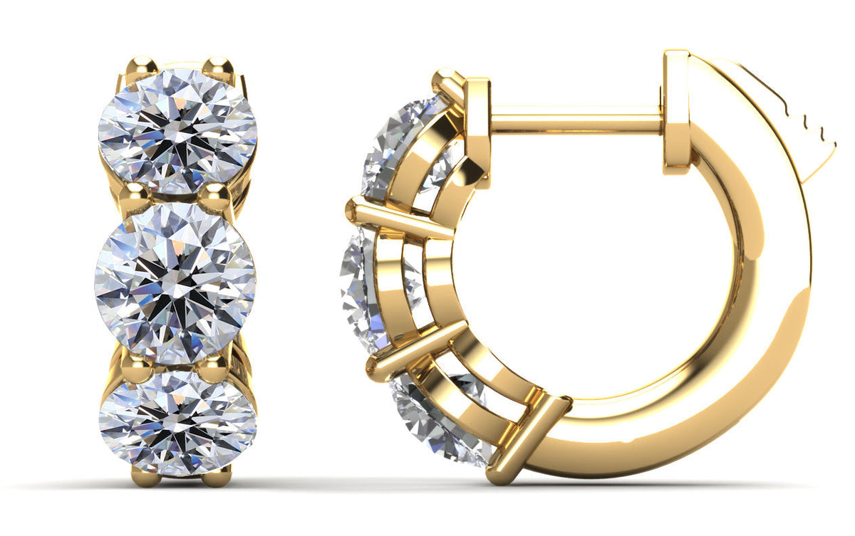 Round Brilliant 6-Diamond Huggies – view 3 of 3