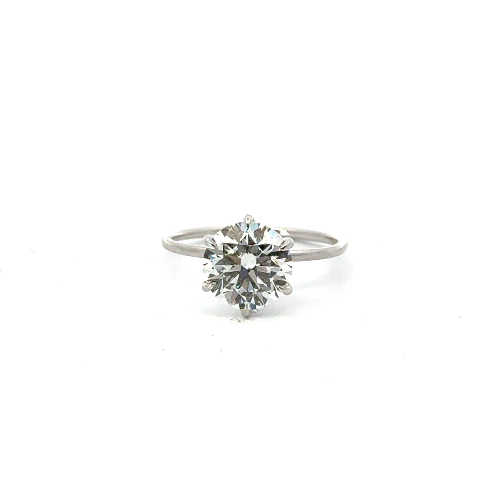 Round Cut Diamond- 6-Prong - 1.50MM Tube Design-Choice of.50ct /.80ct / 1.00ct or 1.20ct Centre Diamond - Hidden Halo