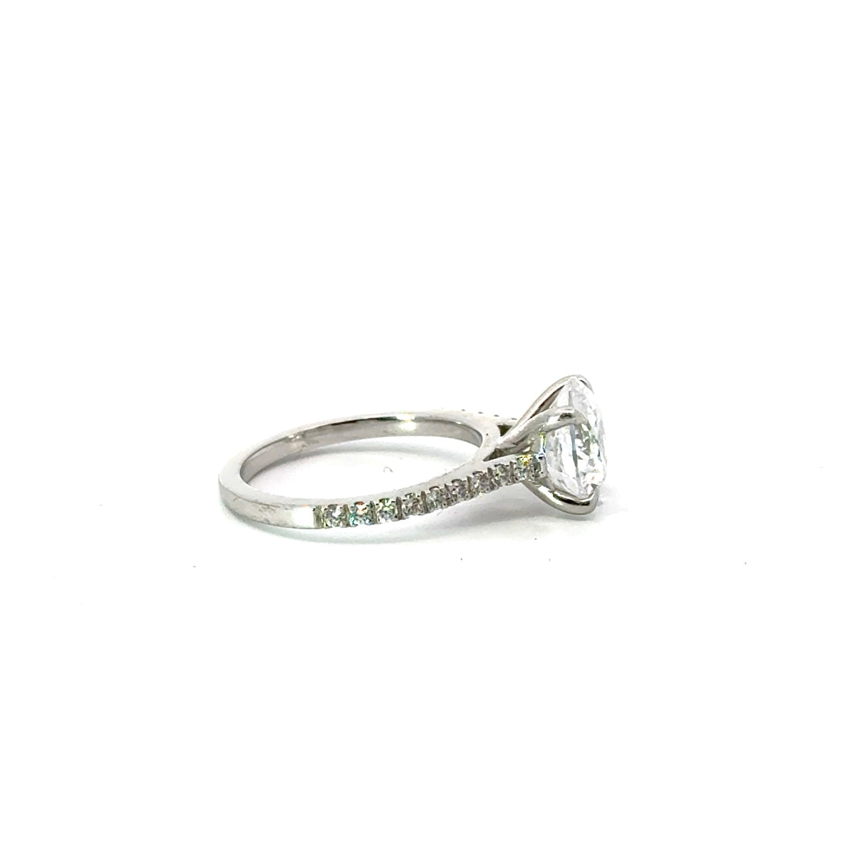 Round Cut Diamond- Italian Pave Cathedral Design-Choice of.50ct /.80ct / 1.00ct or 1.20ct Centre Diamond - Hidden Halo