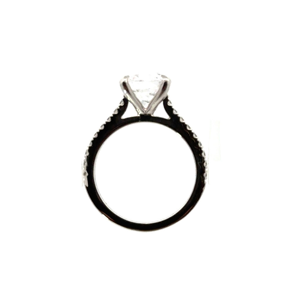 Round Cut Diamond- Italian Pave Cathedral Design-Choice of.50ct /.80ct / 1.00ct or 1.20ct Centre Diamond - Hidden Halo