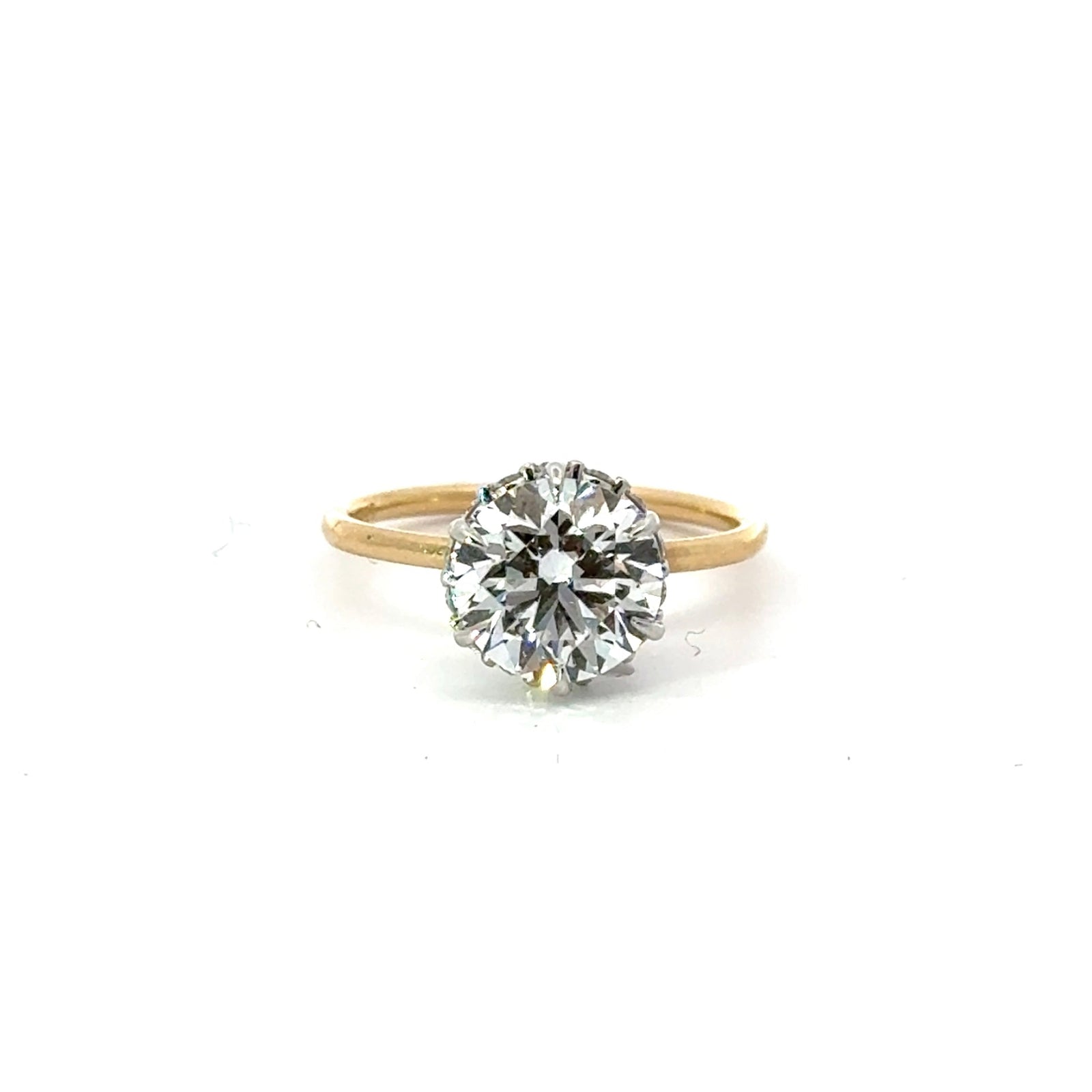 Round Cut Diamond- Shared Bead Reverse Halo Design-Choice of 1.00ct / 1.50ct / 2.00ct or 2.50ct Centre Diamond - Hidden