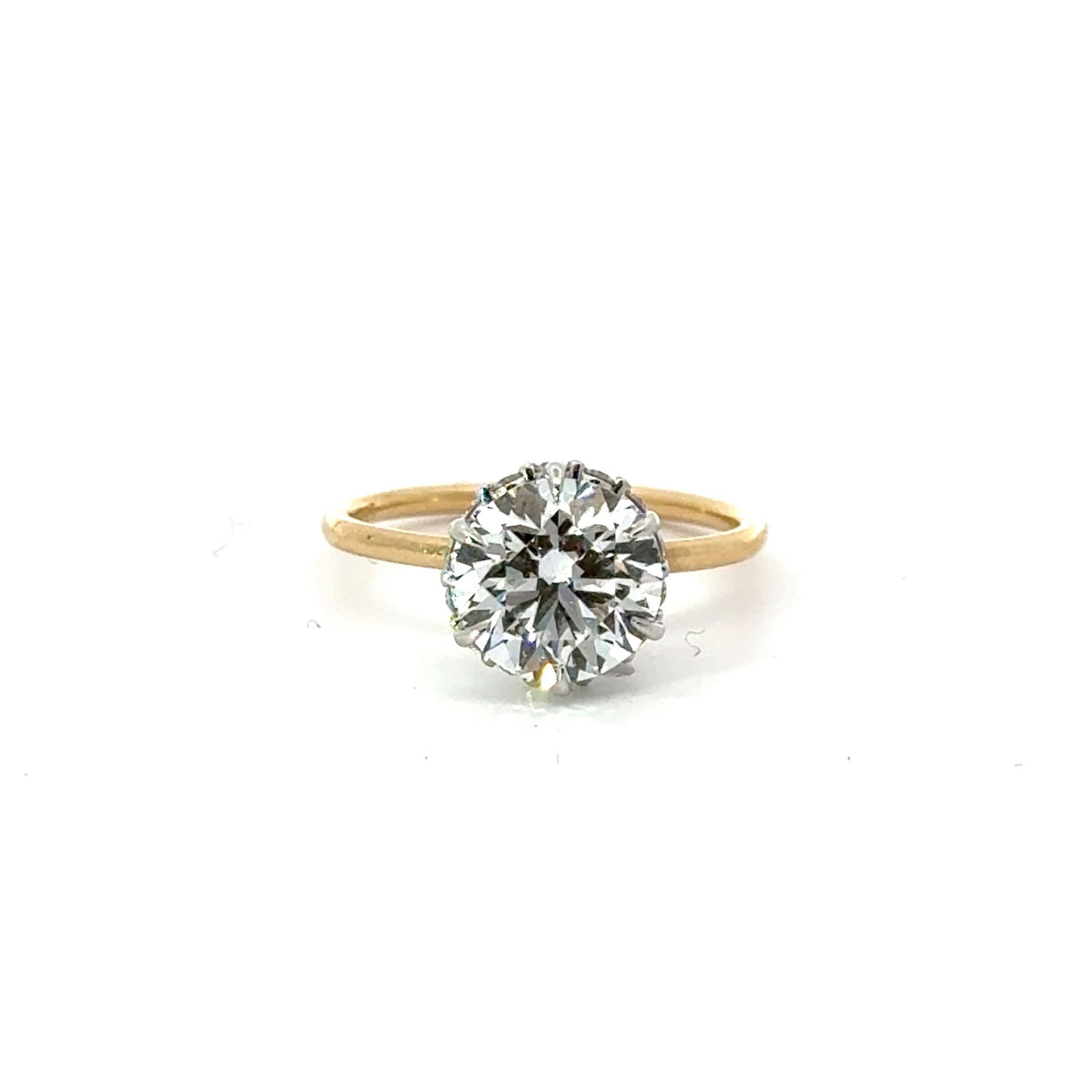 Round Cut Diamond- Shared Bead Reverse Halo Design-Choice of.50ct /.80ct / 1.00ct or 1.20ct Centre Diamond - Hidden