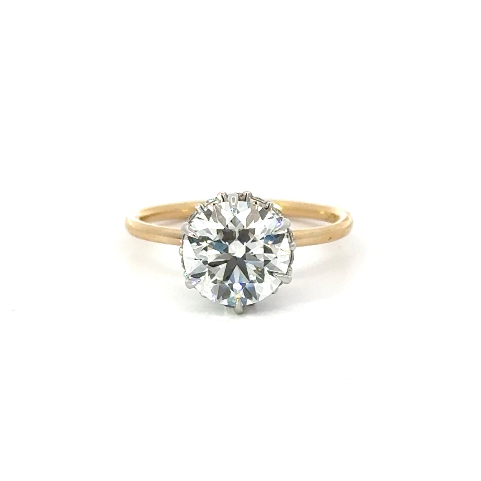 Round Cut Diamond with Reverse Shared Bead Halo- Choice of.50ct /.80ct / 1.00ct or 1.20ct Centre Round Cut Diamond
