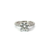 Round Cut Lab Diamond-3-sided pave with criss-cross floating prongs- Available in 1.00ct - 7.00ct - Hidden Halo Reverse