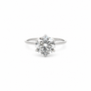 Round Cut Lab Diamond- 6-Prong 1.50MM Tube Shank Design- Available in 1.00ct - 7.00ct - Hidden Halo Reverse Halo Lab