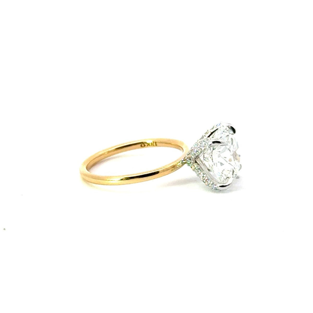 Round Cut Lab Diamond - Diamond Encrusted Prongs & 1.50MM Tube Shank- Available in 1.00ct - 7.00ct - Lab Engagement Ring