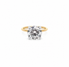 Round Cut Lab Diamond - Diamond Encrusted Prongs & 1.50MM Tube Shank- Available in 1.00ct - 7.00ct - Lab Engagement Ring