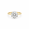 Round lab diamond engagement ring, 1.80mm tube shank, cathedral, reverse halo – view 1 of 3
