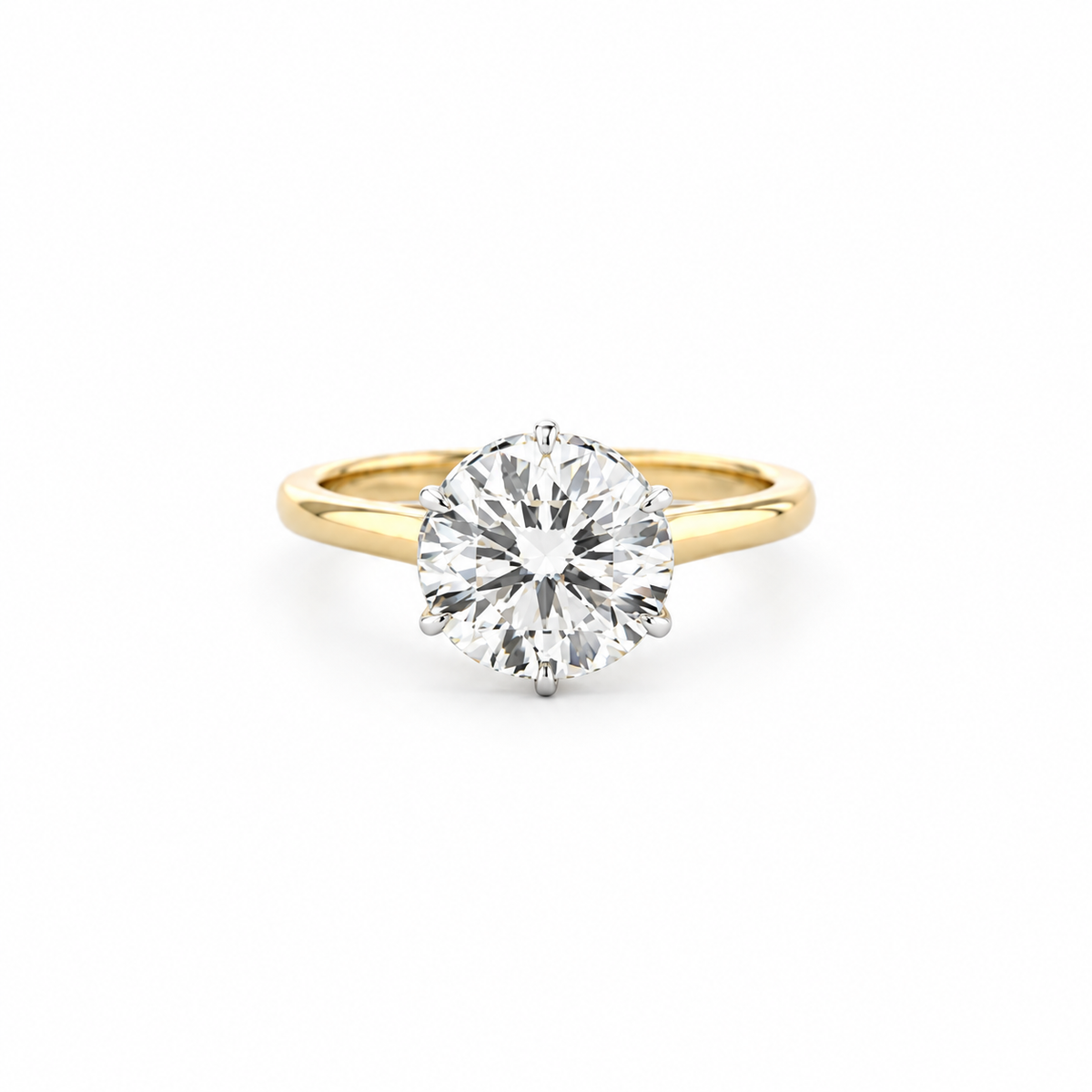 Round lab diamond engagement ring, 1.80mm tube shank, cathedral, reverse halo – view 1 of 3