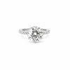 Round Cut Lab Diamond- Illusion Shank and Reverse Halo- Available in 1.00ct - 7.00ct - Lab Engagement Ring