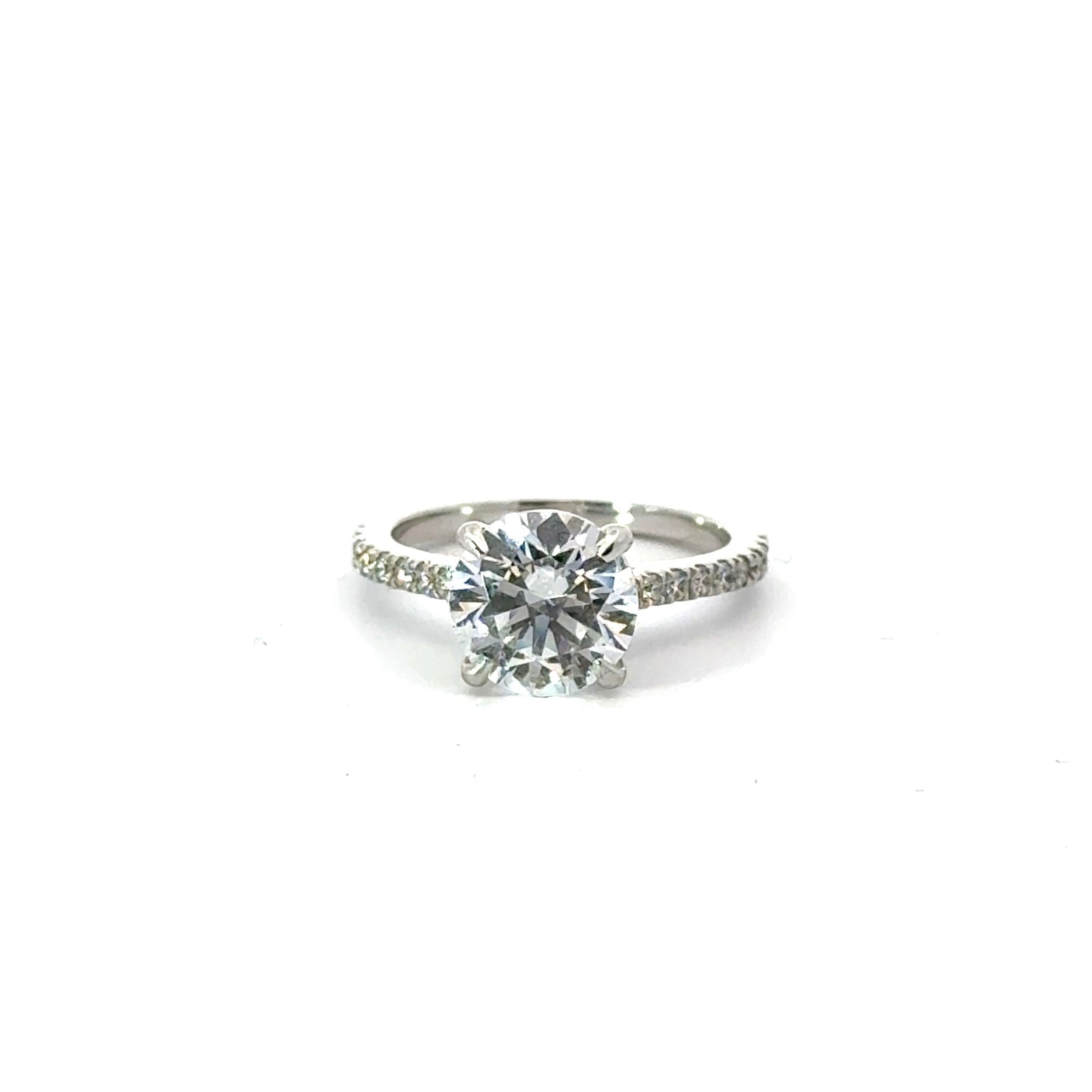 Round Cut Lab Diamond- Italian Pave Cathedral Design- Available in 1.00ct - 7.00ct - Hidden Halo Reverse Halo Lab