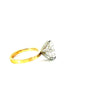 Round natural diamond engagement ring, 2mm cigar band with diamond encrusted prongs – view 3 of 4