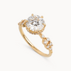 Round natural diamond engagement ring, cluster design with reverse halo – view 3 of 6